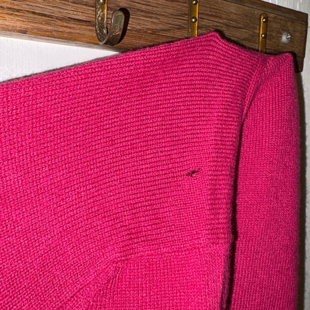 Cashmere Brooks Brothers Men's Vibrant Pink Crewneck Sweater - Picture 3 of 3